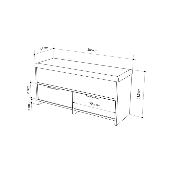 Hanah Home Cove Shoe Bench - Hitit Hanah Home Cove Shoe Bench - Hitit